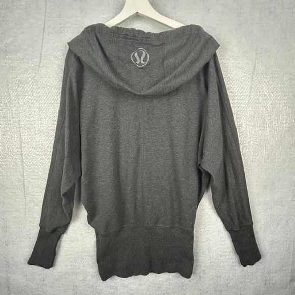 Lululemon Flashback Pullover Women 4 Hoodie‎ Grey Dolman Oversized Sweatshirt - Picture 5 of 13